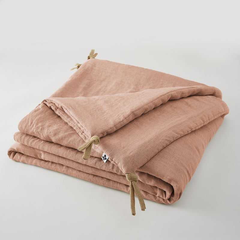 Bout De Lit - Lin Lavé - Soline - Vieux Rose