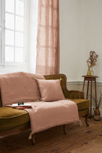Soline - Bout De Lit - Lin Lavé - Vieux Rose