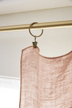 Soline - Rideau Ajustable + Anneaux Pince - Lin Lavé - Vieux Rose