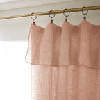 Soline - Rideau Ajustable + Anneaux Pince - Lin Lavé - Vieux Rose