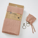 Rideau Ajustable + Anneaux Pince - Lin Lavé - Soline - Vieux Rose