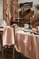 Nappe Rectangle - Lin Lavé - Soline - Vieux Rose