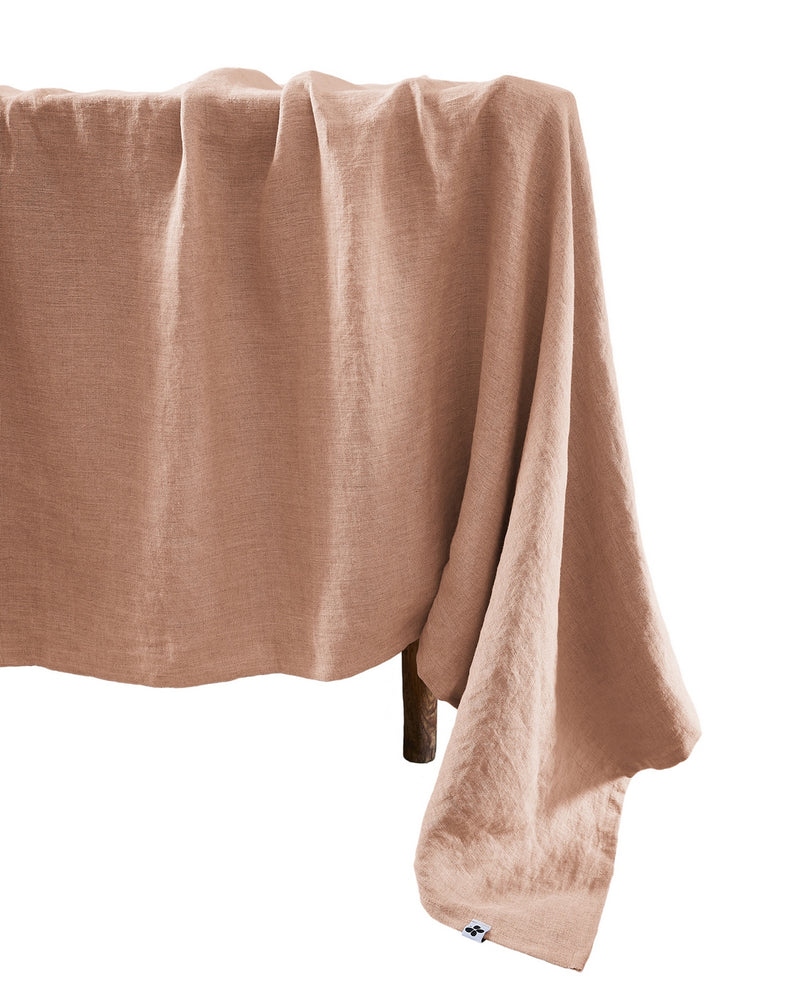 Nappe Rectangle - Lin Lavé - Soline - Vieux Rose