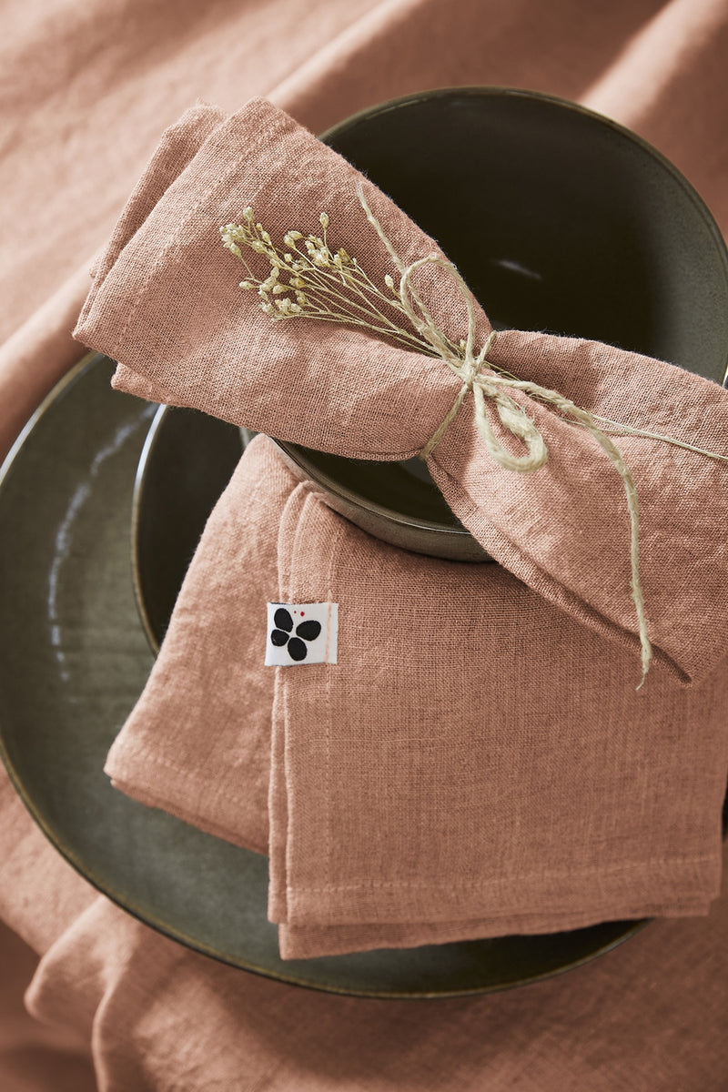 Towel Set - Washed Linen - Soline - Old Rose