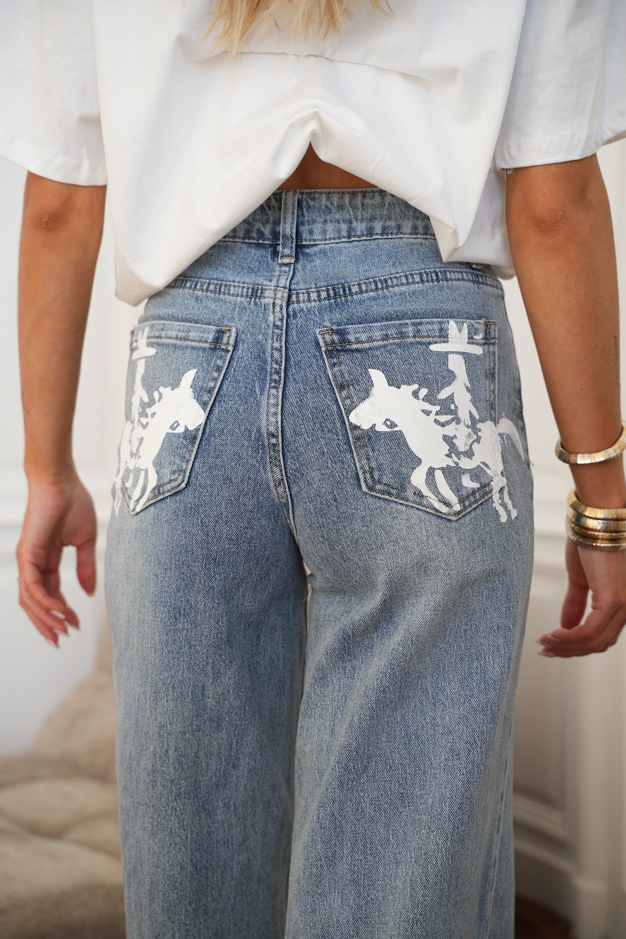 Meryl Bleu - Printed Jeans