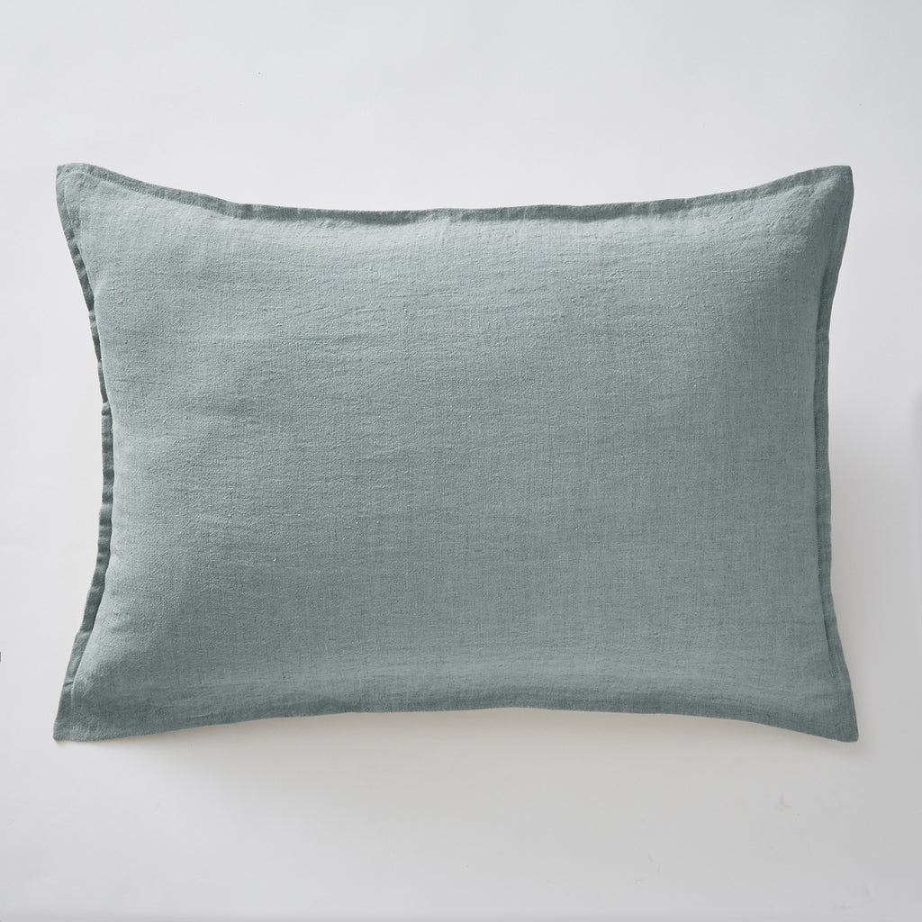 Funda de almohada - Lino Lavado - Soline - Azur