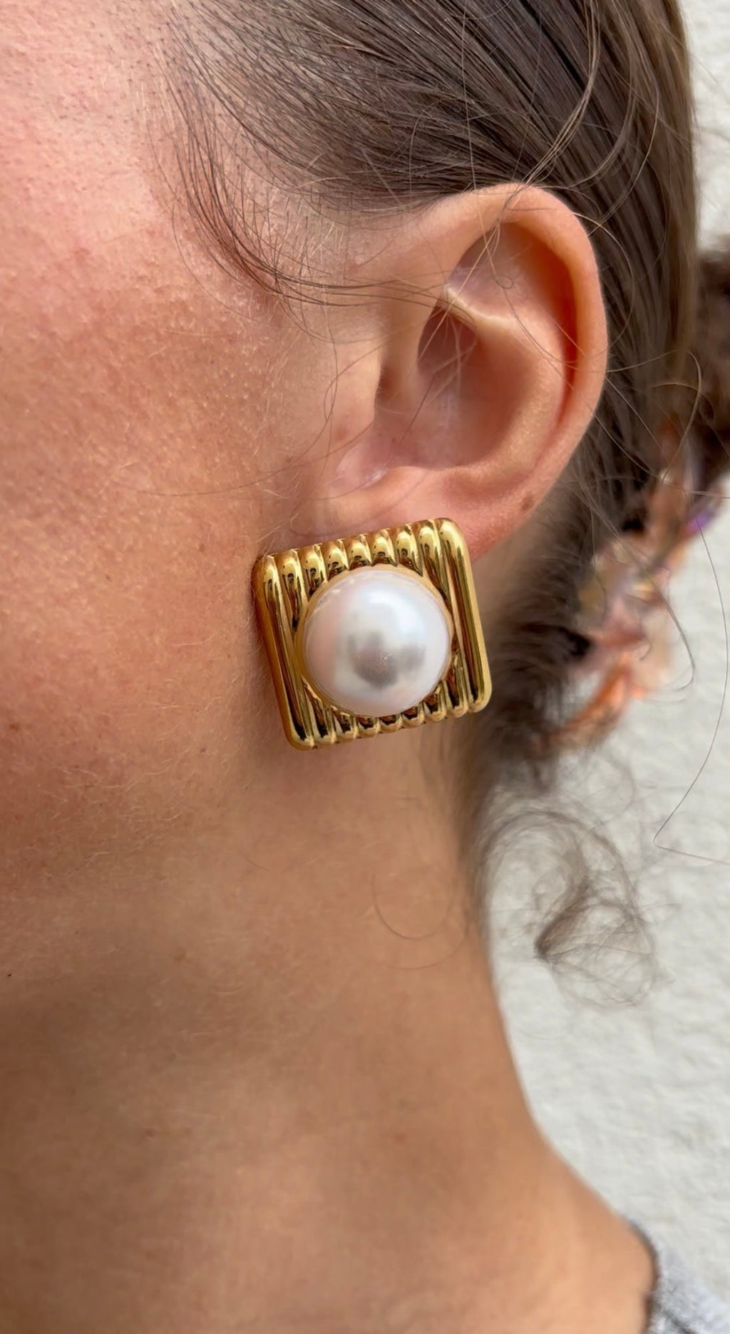 Squared Pearl earrings