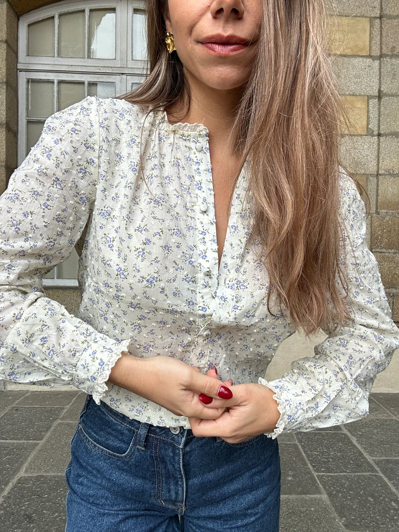 Chemise À Fleurs Lila