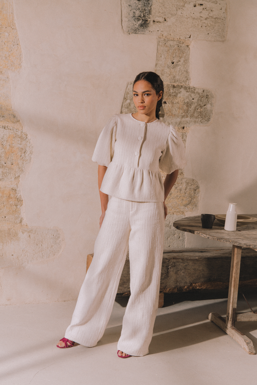 Pantalon Lucile Tweed - Blanc