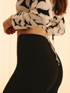 Black Fit Trousers Zip Closure