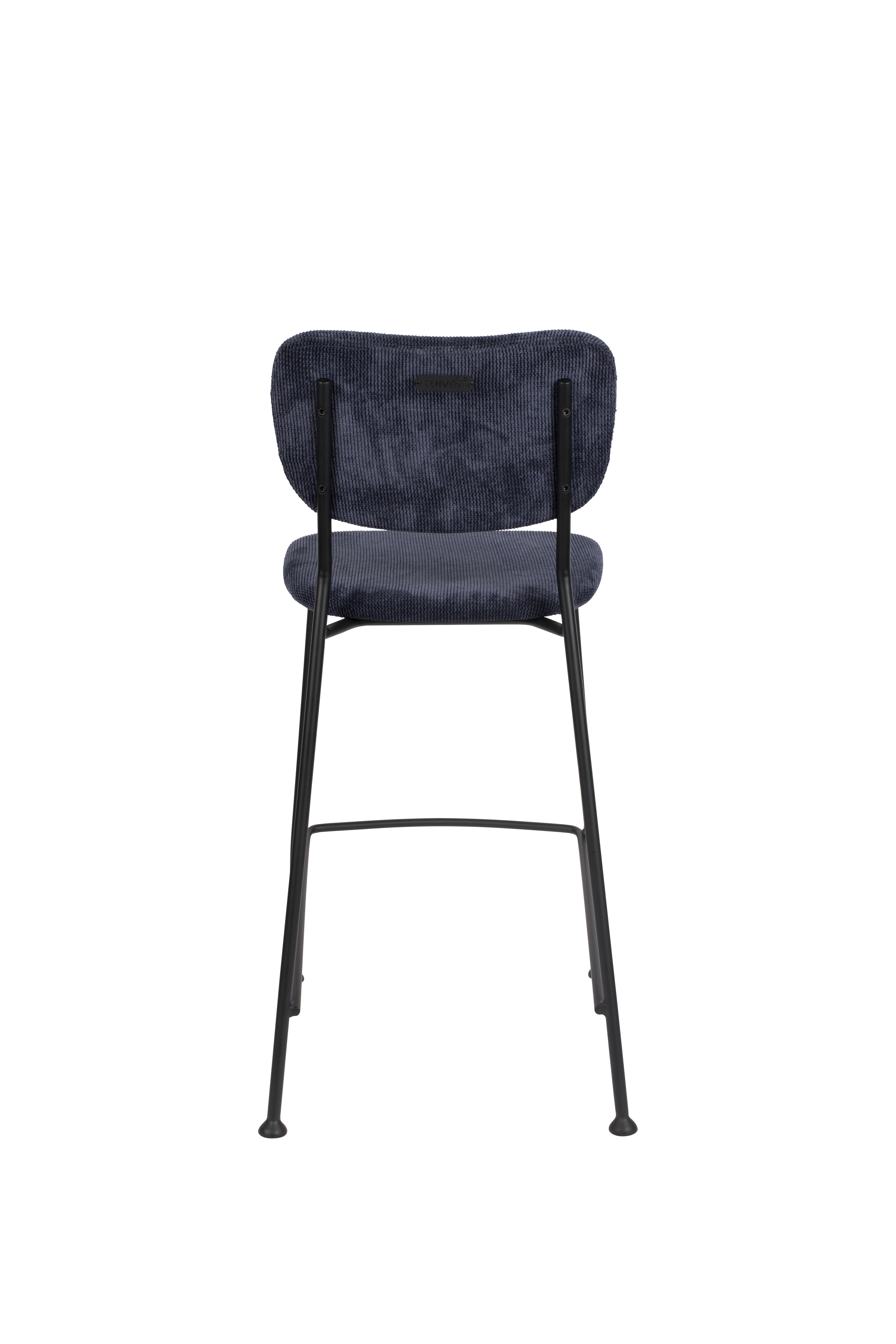 Benson 64,5 Cm - Tabouret De Bar & De Comptoir - Tissu - Bleu Foncé