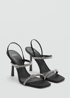Sandales Talon Lanière Strass