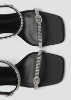 Sandales Talon Lanière Strass
