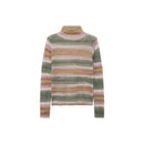 Pull-Over Rayé Col Roulé - Pink