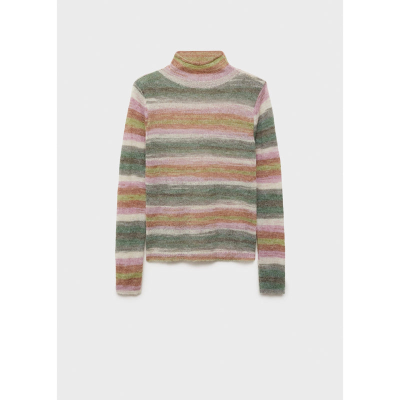 Pull-Over Rayé Col Roulé - Pink