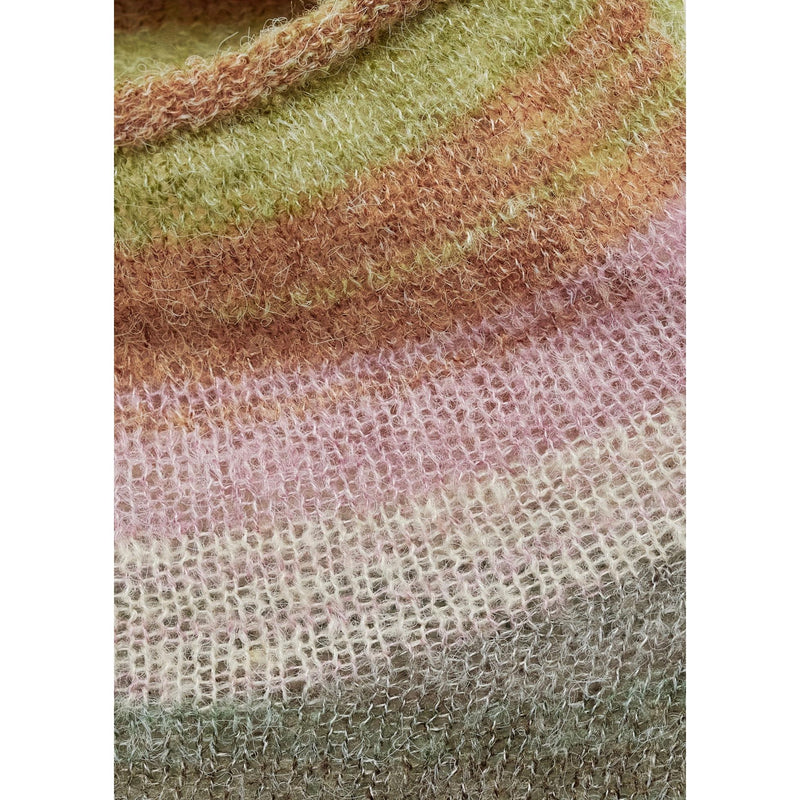 Pull-Over Rayé Col Roulé - Pink