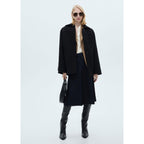 Abrigo Midi de Lana con Botones - Black