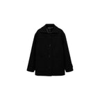 Abrigo Midi de Lana con Botones - Black