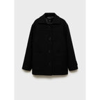 Abrigo Midi de Lana con Botones - Black