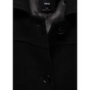 Abrigo midi de lana con botones - Negro