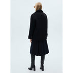 Abrigo Midi de Lana con Botones - Black