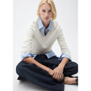 Pull-Over Maille Col En V - Ecru
