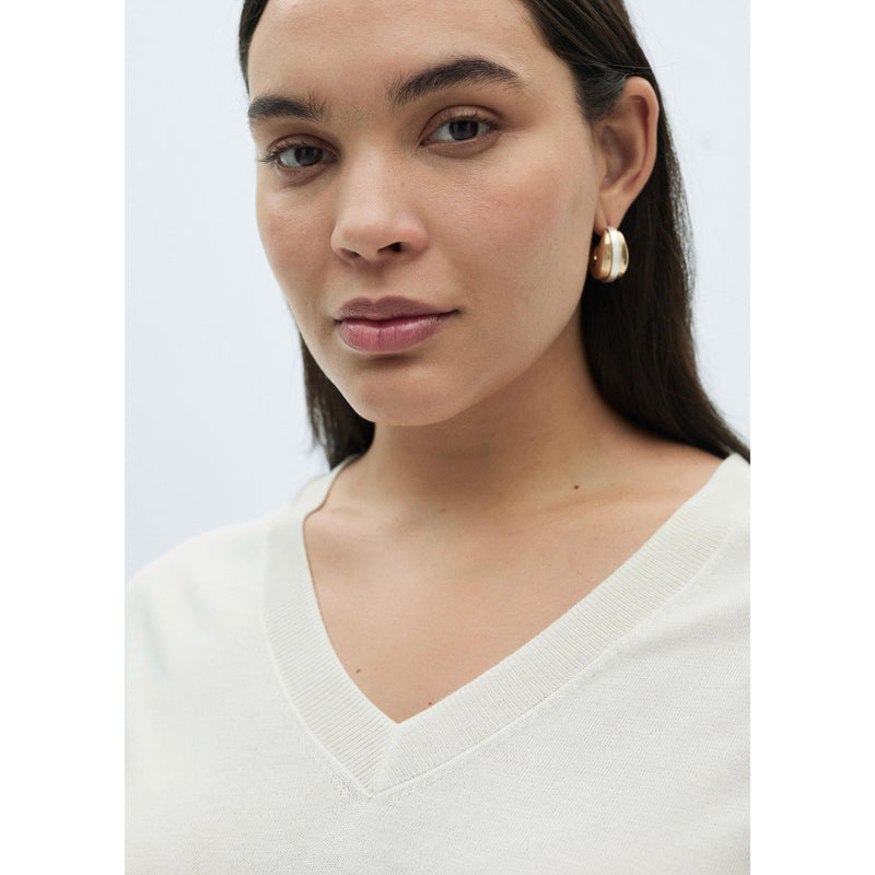 Pull-Over Maille Col En V - Ecru