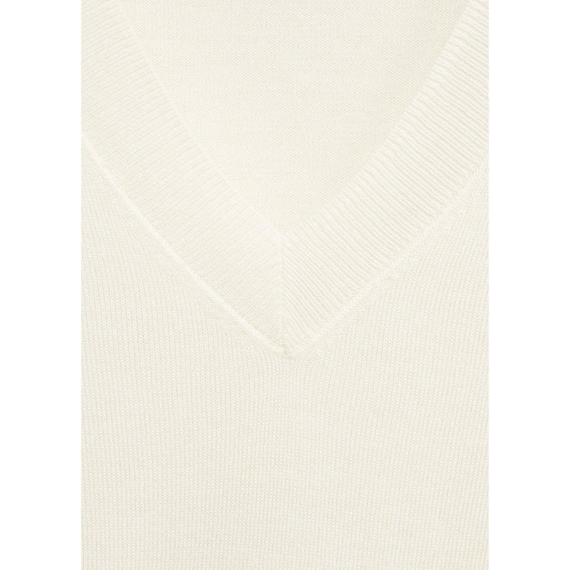 Pull-Over Maille Col En V - Ecru