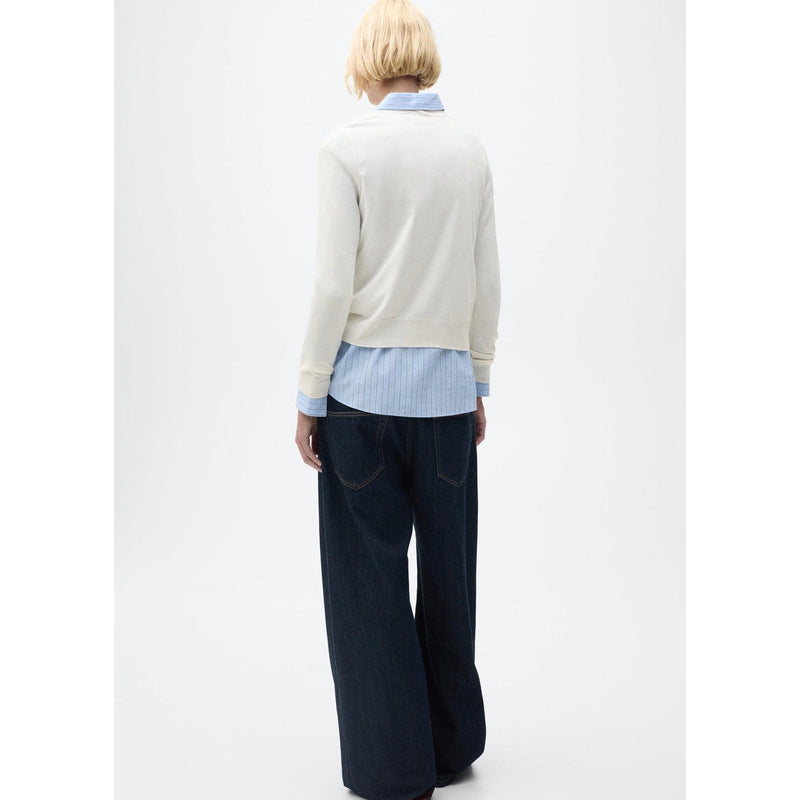 Pull-Over Maille Col En V - Ecru