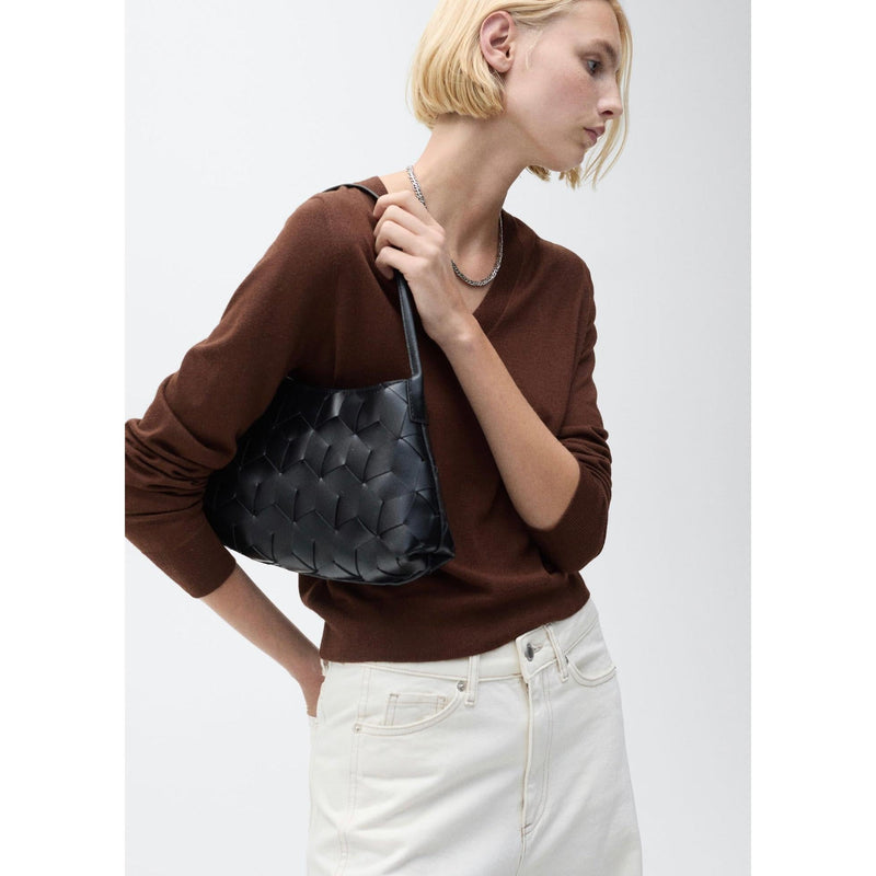 V-Neck Knitted Sweater - Chocolate