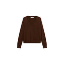 V-Neck Knitted Sweater - Chocolate