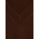 V-Neck Knitted Sweater - Chocolate
