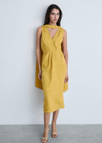 Robe Midi Plissée En Lin