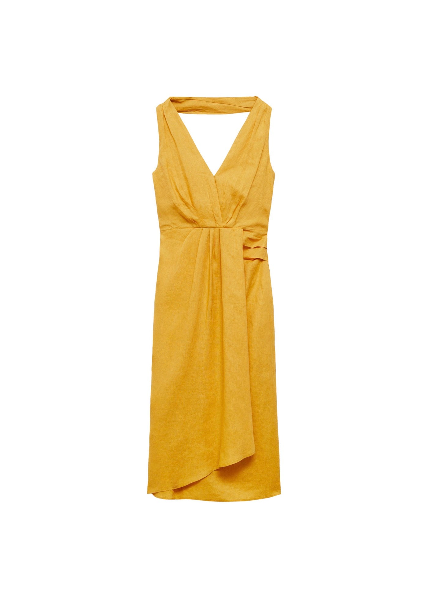 Robe Midi Plissée En Lin