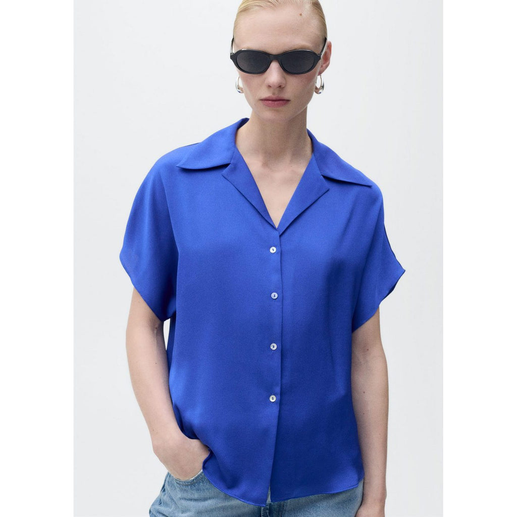 Camisa Satinada Manga Corta