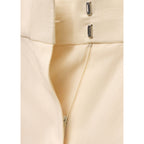 Straight Leg Suit Trousers Linen Blend - Vanilla