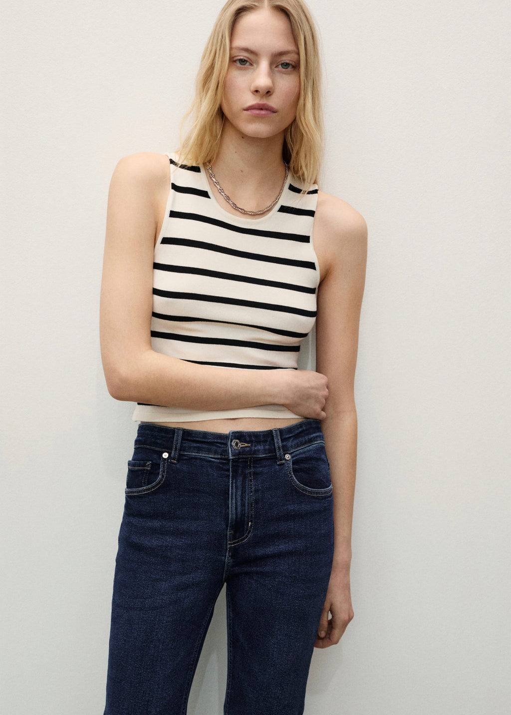 Jean Sienna Flare Crop - Dark Blue