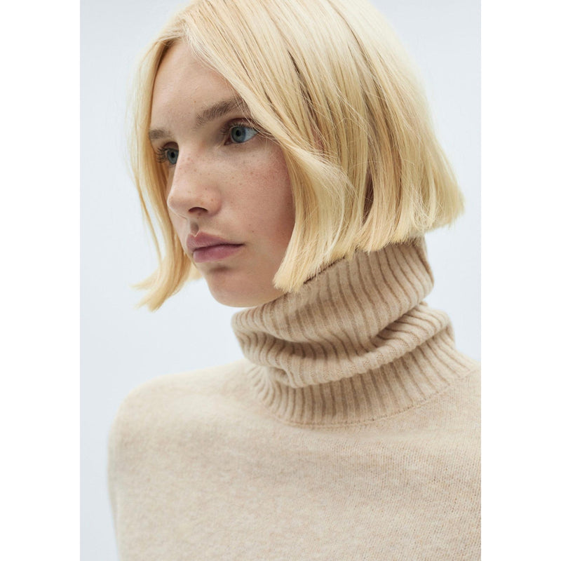 Pull-Over À Col Roulé - Ecru