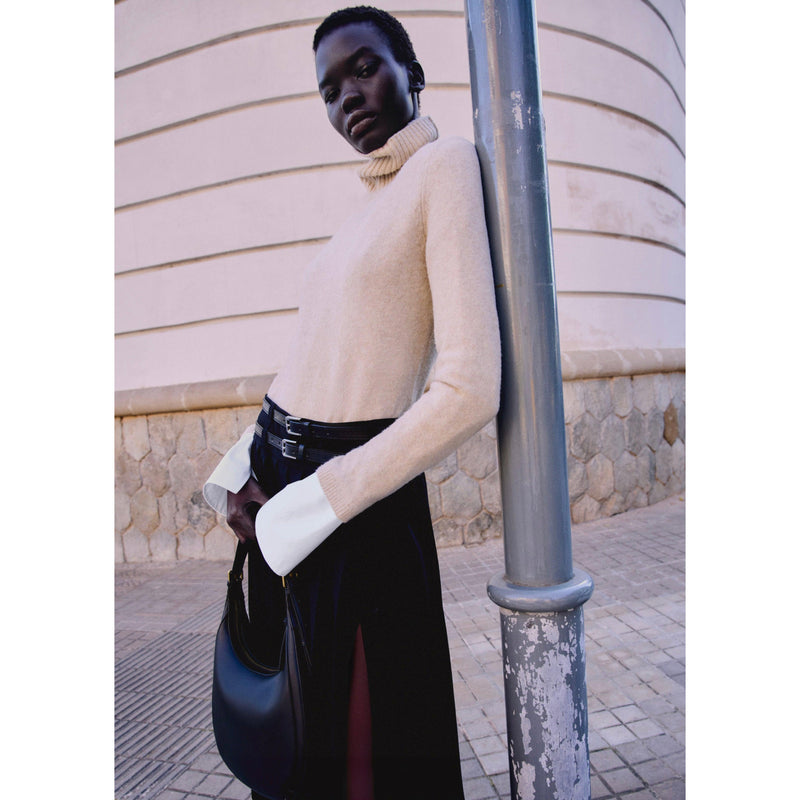 Pull-Over À Col Roulé - Ecru