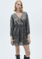 Ruffled Animal-Print Dress