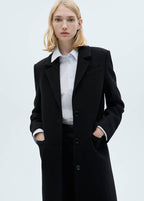 Manteau Long En Laine Structuré