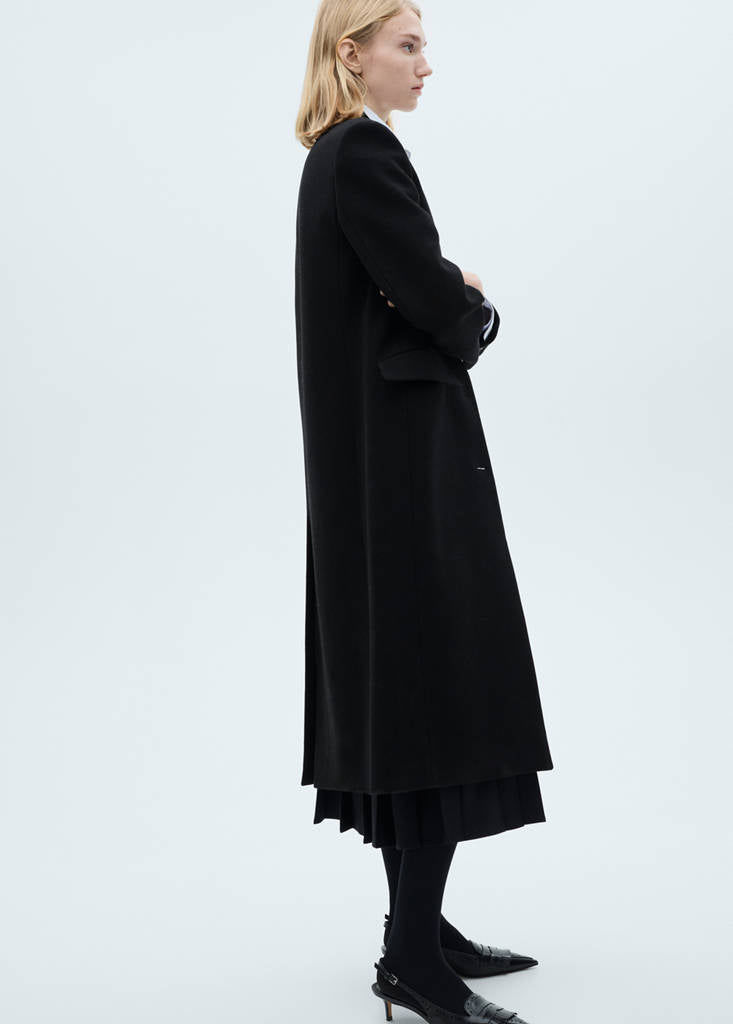 Manteau Long En Laine Structuré