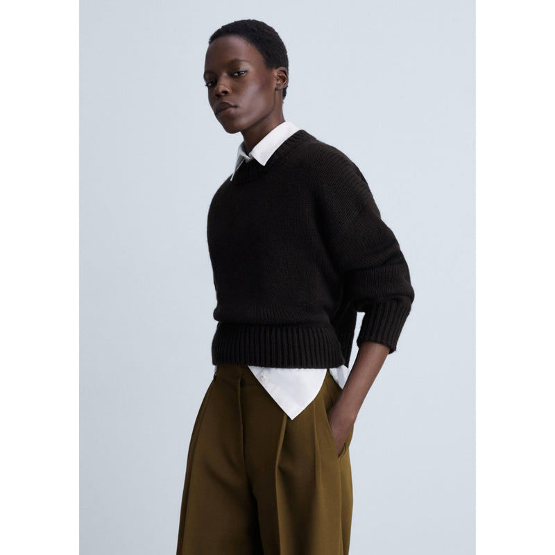 Straight Pleated Trousers - Khaki