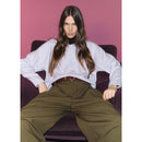Straight Pleated Trousers - Khaki