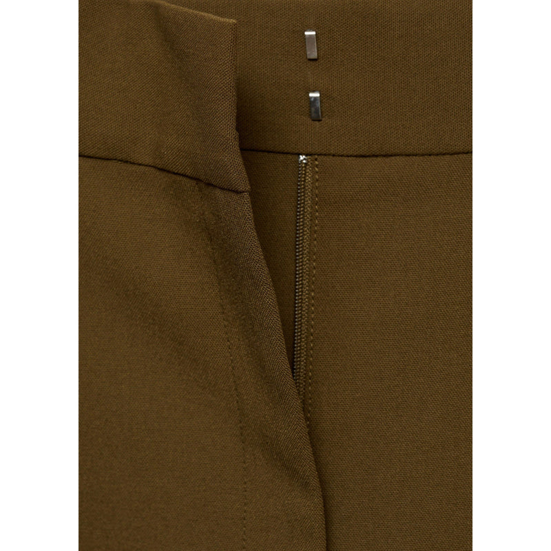 Straight Pleated Trousers - Khaki