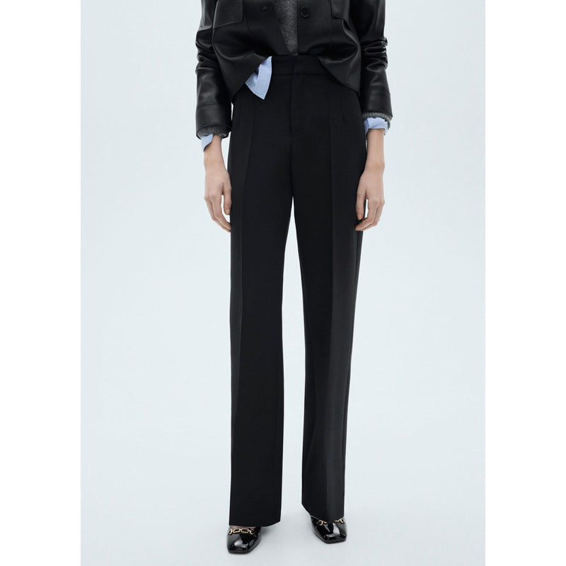Pantalón recto plisado - Negro