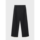 Pantalón recto plisado - Negro