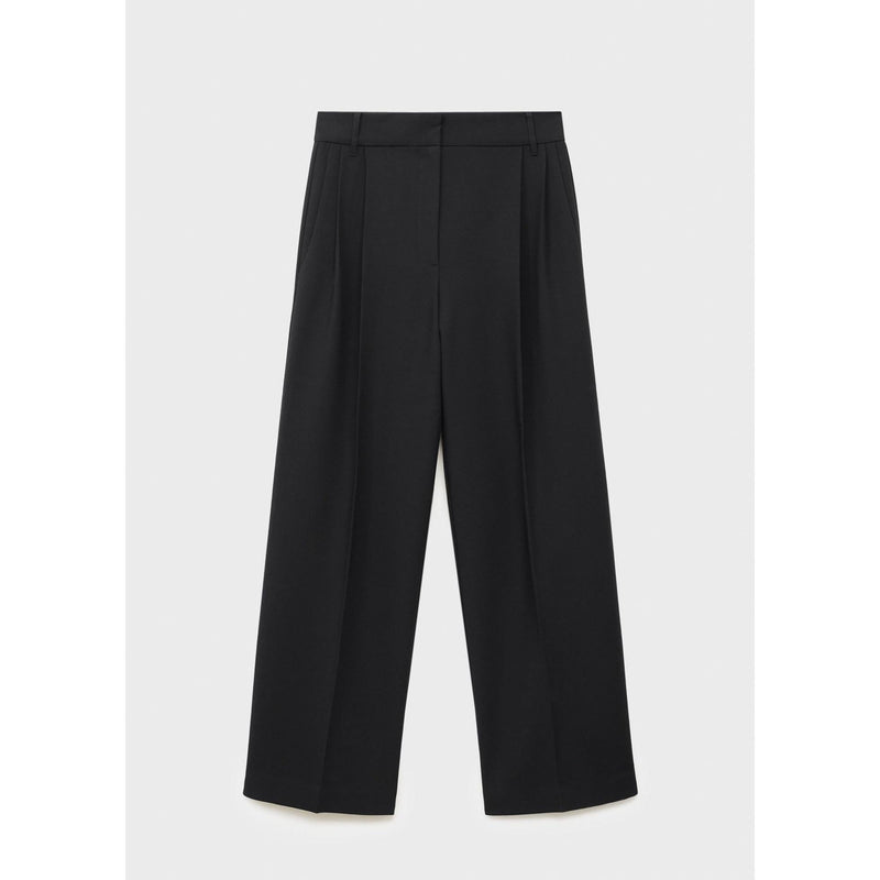 Pantalón recto plisado - Negro