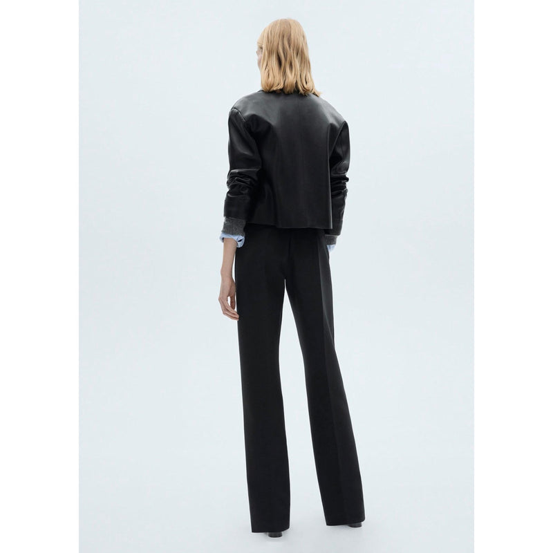 Pantalón recto plisado - Negro