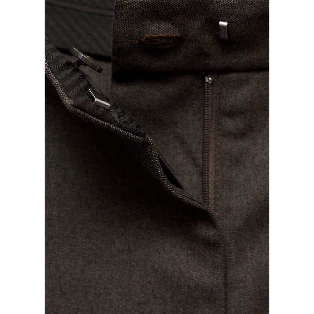 Buttoned-Hem Wide-Leg Trousers